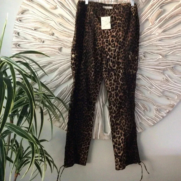 Boston Proper Animal Print Cargo Pants - Picture 1 of 5